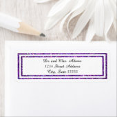 Paarse Glittered Trim - het Etiket van het Adres v (Insitu)