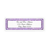 Paarse Glittered Trim - het Etiket van het Adres v (Voorkant)