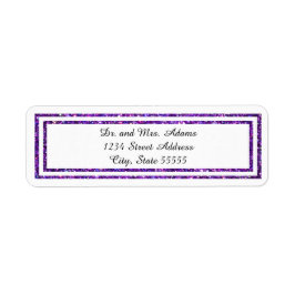 Paarse Glittered Trim - het Etiket van het Adres v