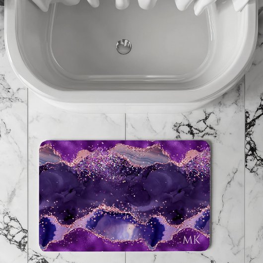 Paarse Glitterende Agaat Textuur Badmat