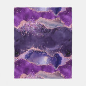 Paarse Glitterende Agaat Textuur Fleece Deken (Voorkant)