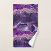 Paarse Glitterende Agate Textuur Bad Handdoek (Handdoek)