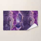 Paarse Glitterende Agate Textuur Bad Handdoek (Handdoek)