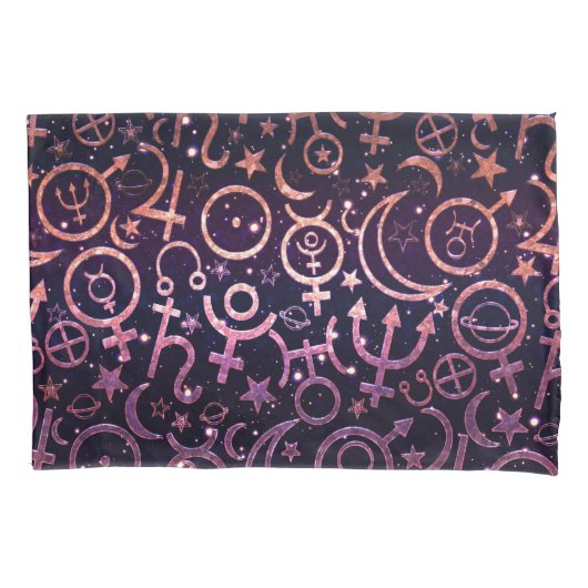 Paarse Glitterende Planetaire Universum Ruimte Pla Kussensloop (Voorkant)