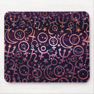 Paarse Glitterende Planetaire Universum Ruimte Pla Muismat