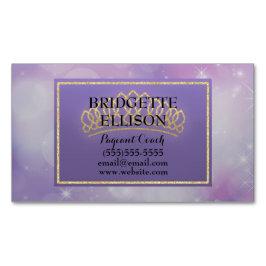 Paarse glitterijsterstrips met tapijt Magnet Visitekaartje Magneet