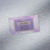 Paarse glitterijsterstrips met tapijt Magnet Visitekaartje Magneet (Voorbeeld)