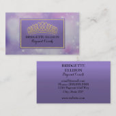 Paarse glittering sterren palmazen visitekaartje (Voorkant / Achterkant)