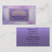 Paarse glittering sterren palmazen visitekaartje (Voorkant / Achterkant)