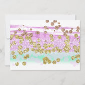 Paarse glitterjurk Quinceanera Uitnodiging (Achterkant)