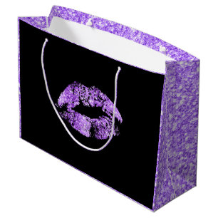 Paarse glitterliften groot cadeauzakje