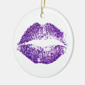 Paarse glitterliften keramisch ornament (Links)