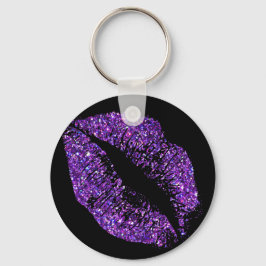 Paarse glitterliften sleutelhanger
