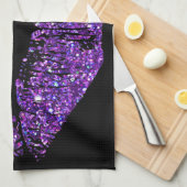 Paarse glitterliften theedoek (Quarter Fold)