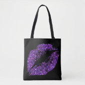 Paarse glitterliften tote bag (Voorkant)