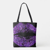 Paarse glitterliften tote bag (Achterkant)