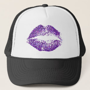 Paarse glitterliften trucker pet