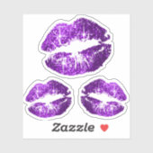  Paarse glitterlippen - Kiss-Cut Sticker (Vel)