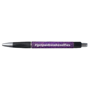paarse glitterpen pen