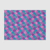 Paarse glitterroze en blauwe zeemeerminnen tissuepapier (Voorkant)