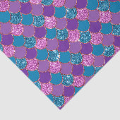 Paarse glitterroze en blauwe zeemeerminnen tissuepapier (Detail)