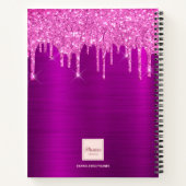 Paarse glitterroze roze, moderne notitieboek (Achterkant)