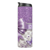 Paarse Glitters en Strik Thermosbeker (Geroteerd rechts)