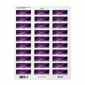 Paarse glitters feestverlichtingskaart etiket (Full Sheet)