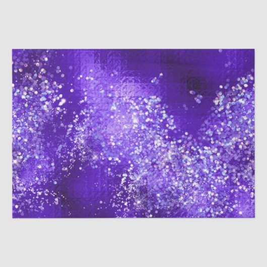 Paarse Glitters Glans Elegant Design Tissuepapier (Voorkant)
