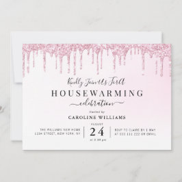 paarse glitters huis warming party uitnodiging