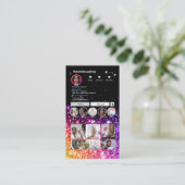 Paarse Glitters | Instagram QR Code Visitekaartje (Staand voorkant)