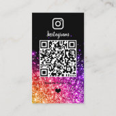 Paarse Glitters | Instagram QR Code Visitekaartje (Achterkant)