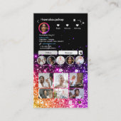 Paarse Glitters | Instagram QR Code Visitekaartje (Voorkant)