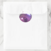 Paarse Glitters Ronde Sticker (Tas)