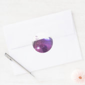 Paarse Glitters Ronde Sticker (Envelop)