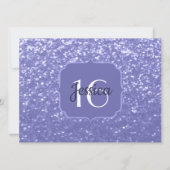 Paarse glitters schittering Sweet 16 Monogram Kaart (Voorkant)