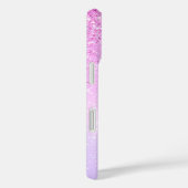 Paarse Glitters & Witte Sterren, Naam in Script Case-Mate iPhone Case (Achterkant / Rechts)