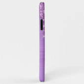 Paarse glitterschijven op maat Case-Mate iPhone case (Achterkant/rechts)