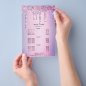 Paarse glitterspetters holografische schaar haar flyer (Hand)