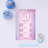 Paarse glitterspetters holografische schaar haar flyer (Enkel)