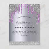 Paarse glitterspleet briefkaart (Voorkant)