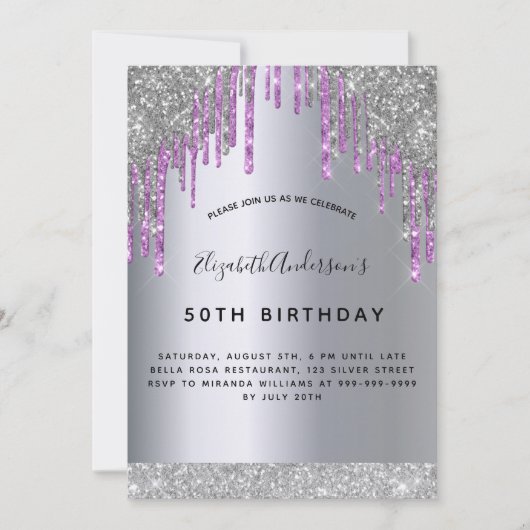 Paarse glitterspleet kaart (Voorkant)