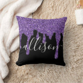 Paarse glittersprinkel gepersonaliseerd kussen (Deken)