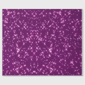 Paarse glittersterren cadeaupapier (Vlak)