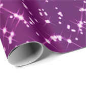 Paarse glittersterren cadeaupapier (Rol Hoek)