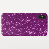 Paarse glittersterren Case-Mate iPhone case (Achterkant (horizontaal))