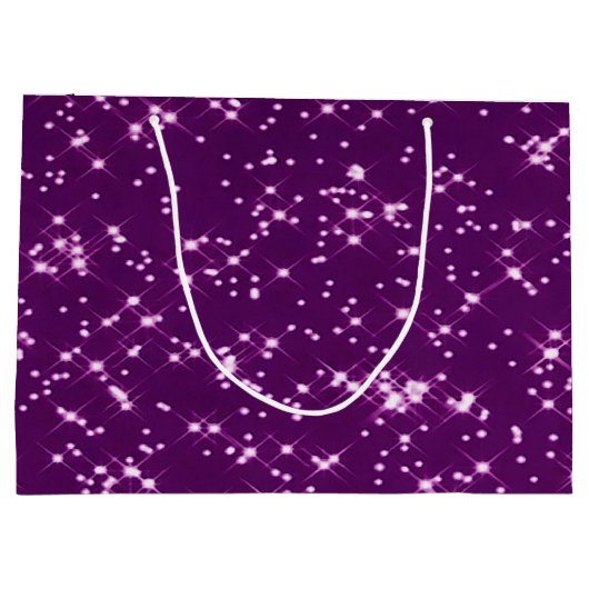 Paarse glittersterren groot cadeauzakje (Achterkant)