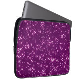 Paarse glittersterren laptop sleeve (Voorkant Rechts)