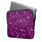 Paarse glittersterren laptop sleeve (Voorkant Links)
