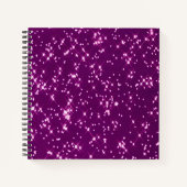 Paarse glittersterren notitieboek (Voorkant)